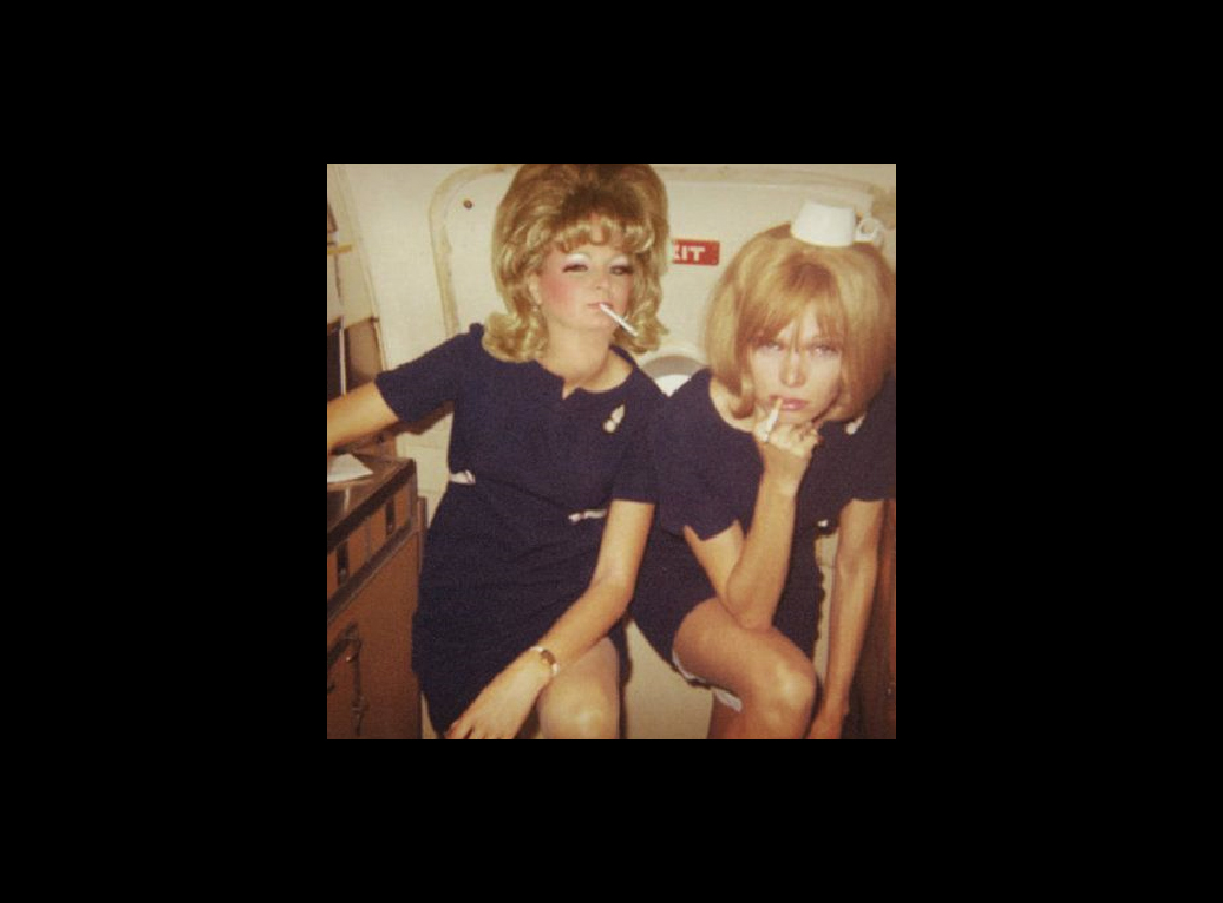 Drunk looking stewardesses, circa 1960s