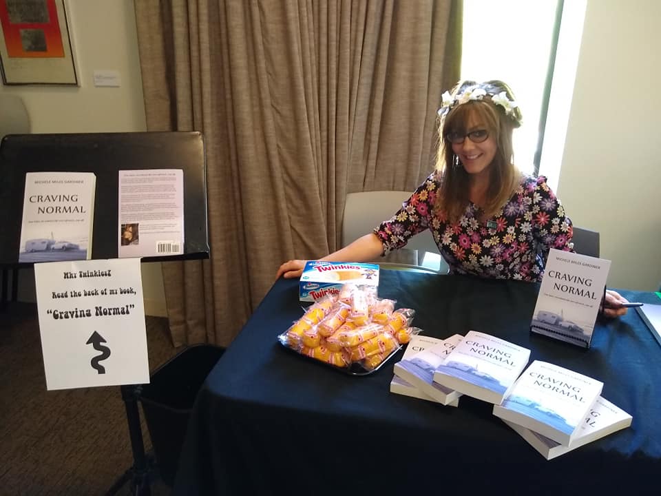 Promoting my book, "Craving Normal, " with Twinkies.